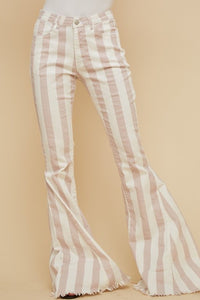 Boho Stripped Denim Flares