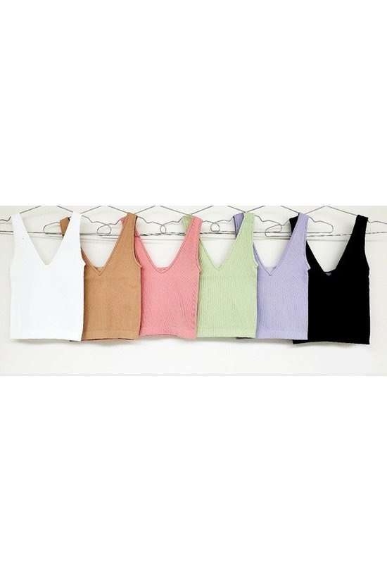 Thick Rib V-neck Tank Top