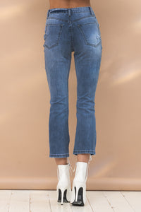 Cut Out Denim Jeans