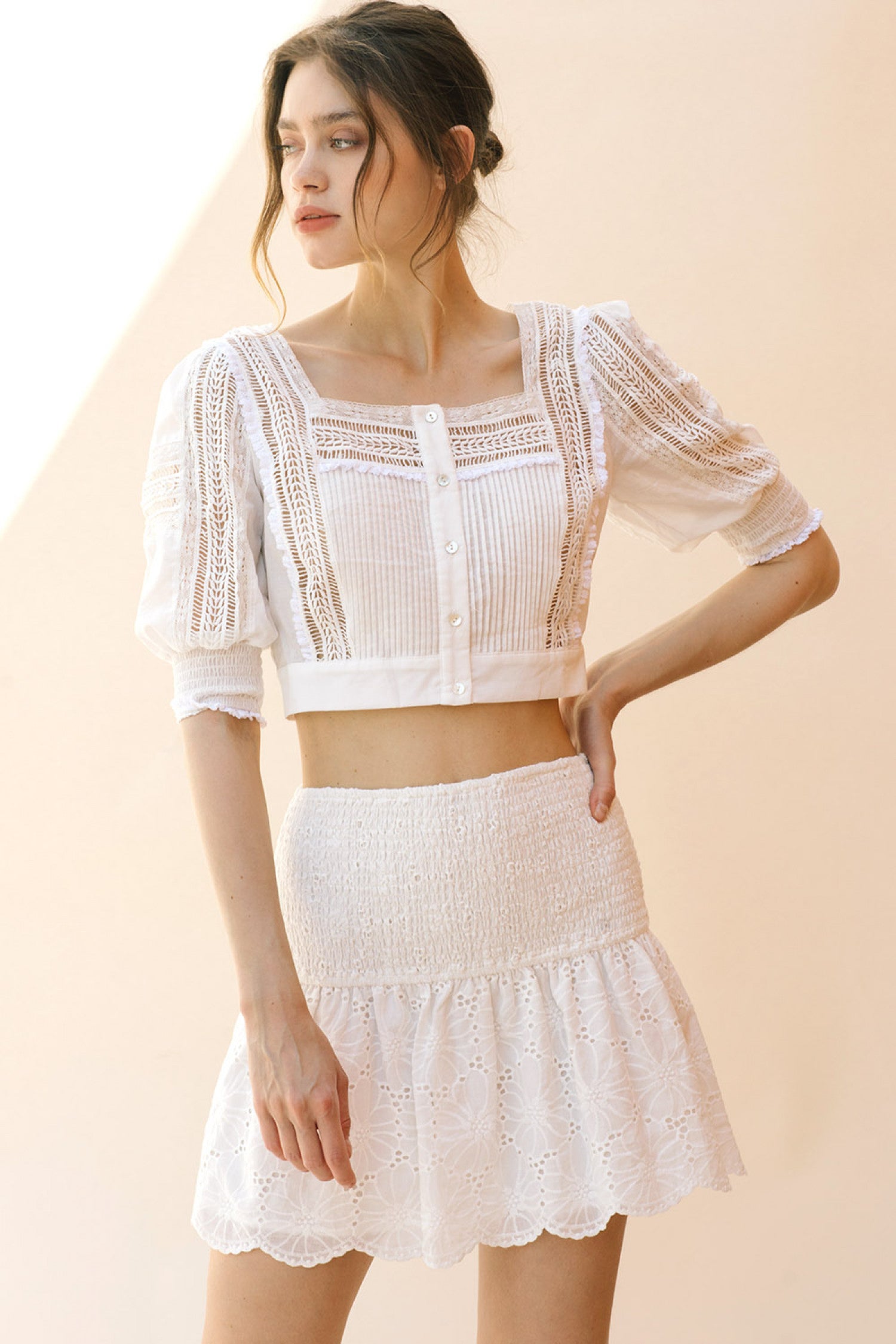 Monochromatic Laser-Cut Crop Top