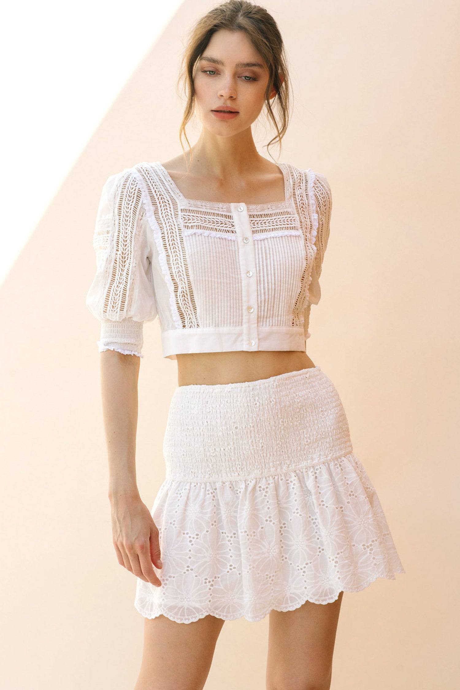 Monochromatic Laser-Cut Crop Top